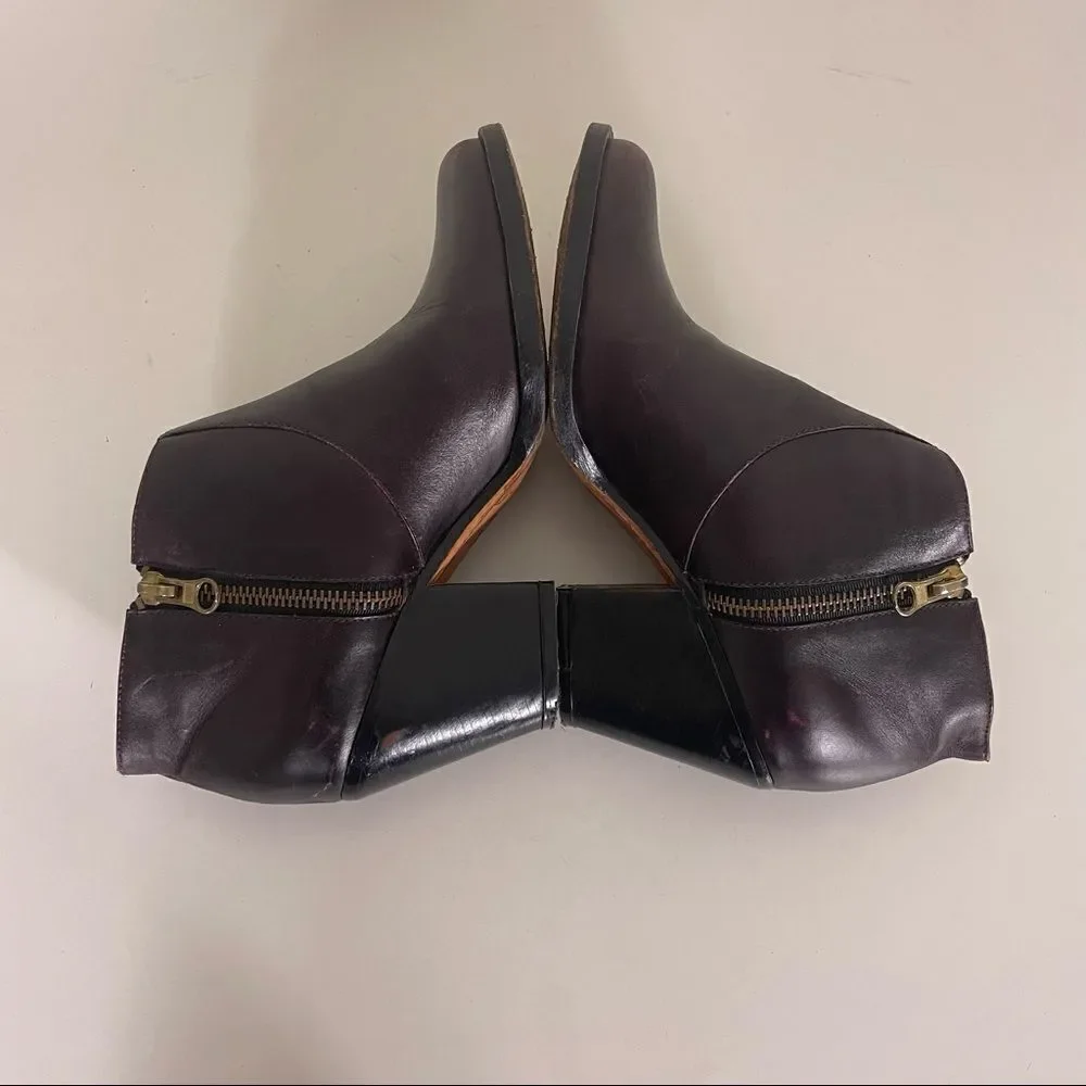 Fortress of Inca‎ Purple Leather Heeled Booties Women’s 6